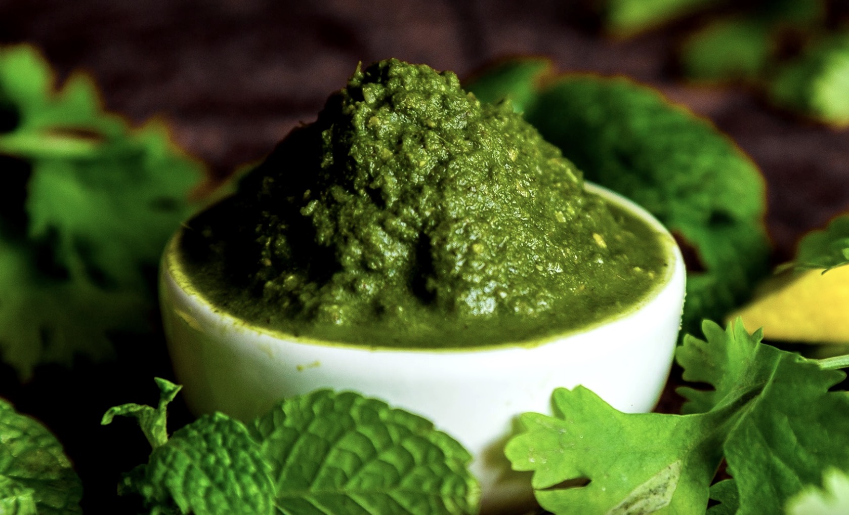 Deliciosa Salsa verde. Comida de la india